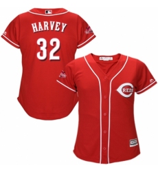 Women's Majestic Cincinnati Reds #32 Matt Harvey Authentic Red Alternate Cool Base MLB Jersey