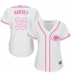 Women's Majestic Cincinnati Reds #32 Matt Harvey Replica White Fashion Cool Base MLB Jersey