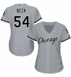 Women's Majestic Chicago White Sox #54 Chris Beck Replica Grey Road Cool Base MLB Jersey