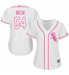 Women's Majestic Chicago White Sox #54 Chris Beck Replica White Fashion Cool Base MLB Jersey