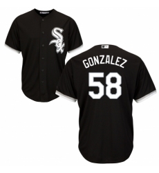 Men's Majestic Chicago White Sox #58 Miguel Gonzalez Replica Black Alternate Home Cool Base MLB Jersey