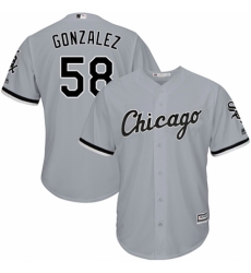 Men's Majestic Chicago White Sox #58 Miguel Gonzalez Replica Grey Road Cool Base MLB Jersey