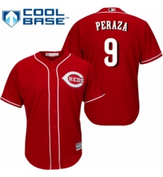 Men's Majestic Cincinnati Reds #9 Jose Peraza Replica Red Alternate Cool Base MLB Jersey