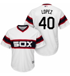 Men's Majestic Chicago White Sox #40 Reynaldo Lopez Replica White 2013 Alternate Home Cool Base MLB Jersey