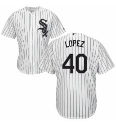 Men's Majestic Chicago White Sox #40 Reynaldo Lopez Replica White Home Cool Base MLB Jersey