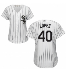 Women's Majestic Chicago White Sox #40 Reynaldo Lopez Replica White Home Cool Base MLB Jersey