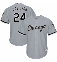 Men's Majestic Chicago White Sox #24 Matt Davidson Replica Grey Road Cool Base MLB Jersey