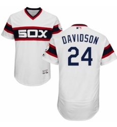 Men's Majestic Chicago White Sox #24 Matt Davidson White Alternate Flex Base Authentic Collection MLB Jersey