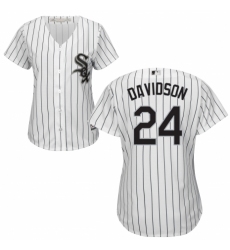 Women's Majestic Chicago White Sox #24 Matt Davidson Authentic White Home Cool Base MLB Jersey
