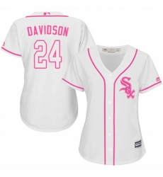 Women's Majestic Chicago White Sox #24 Matt Davidson Replica White Fashion Cool Base MLB Jersey