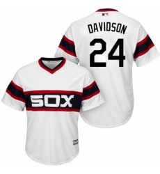 Youth Majestic Chicago White Sox #24 Matt Davidson Authentic White 2013 Alternate Home Cool Base MLB Jersey