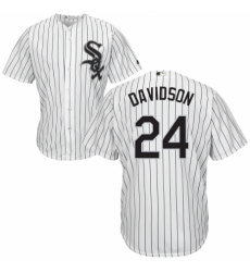 Youth Majestic Chicago White Sox #24 Matt Davidson Authentic White Home Cool Base MLB Jersey
