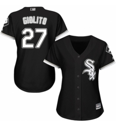 Women's Majestic Chicago White Sox #27 Lucas Giolito Authentic Black Alternate Home Cool Base MLB Jersey
