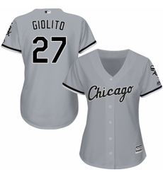 Women's Majestic Chicago White Sox #27 Lucas Giolito Authentic Grey Road Cool Base MLB Jersey