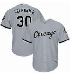 Men's Majestic Chicago White Sox #30 Nicky Delmonico Replica Grey Road Cool Base MLB Jersey
