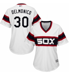 Women's Majestic Chicago White Sox #30 Nicky Delmonico Authentic White 2013 Alternate Home Cool Base MLB Jersey