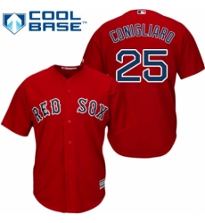Men's Majestic Boston Red Sox #25 Tony Conigliaro Replica Red Alternate Home Cool Base MLB Jersey