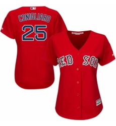 Women's Majestic Boston Red Sox #25 Tony Conigliaro Authentic Red Alternate Home MLB Jersey