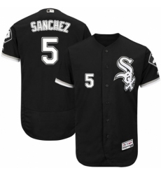 Men's Majestic Chicago White Sox #5 Yolmer Sanchez Black Alternate Flex Base Authentic Collection MLB Jersey