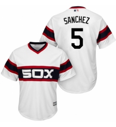 Men's Majestic Chicago White Sox #5 Yolmer Sanchez Replica White 2013 Alternate Home Cool Base MLB Jersey