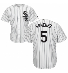 Men's Majestic Chicago White Sox #5 Yolmer Sanchez Replica White Home Cool Base MLB Jersey