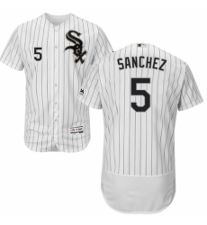 Men's Majestic Chicago White Sox #5 Yolmer Sanchez White Home Flex Base Authentic Collection MLB Jersey