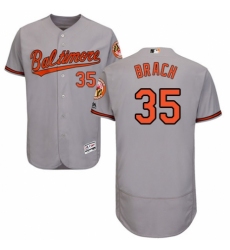 Men's Majestic Baltimore Orioles #35 Brad Brach Grey Road Flex Base Authentic Collection MLB Jersey