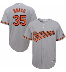 Youth Majestic Baltimore Orioles #35 Brad Brach Authentic Grey Road Cool Base MLB Jersey