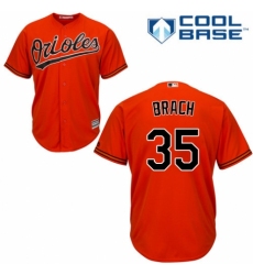 Youth Majestic Baltimore Orioles #35 Brad Brach Authentic Orange Alternate Cool Base MLB Jersey