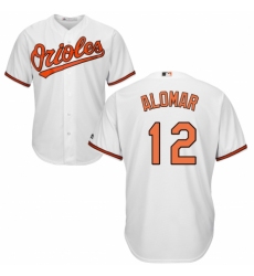 Men's Majestic Baltimore Orioles #12 Roberto Alomar Replica White Home Cool Base MLB Jersey