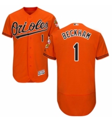Men's Majestic Baltimore Orioles #1 Tim Beckham Orange Alternate Flex Base Authentic Collection MLB Jersey