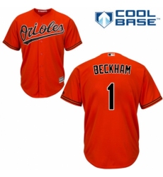 Men's Majestic Baltimore Orioles #1 Tim Beckham Replica Orange Alternate Cool Base MLB Jersey
