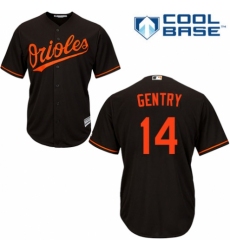 Men's Majestic Baltimore Orioles #14 Craig Gentry Replica Black Alternate Cool Base MLB Jersey