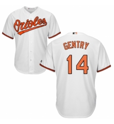 Men's Majestic Baltimore Orioles #14 Craig Gentry Replica White Home Cool Base MLB Jersey