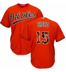 Men's Majestic Baltimore Orioles #15 Chance Sisco Authentic Orange Team Logo Fashion Cool Base MLB Jersey