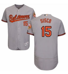 Men's Majestic Baltimore Orioles #15 Chance Sisco Grey Road Flex Base Authentic Collection MLB Jersey