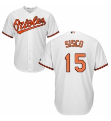 Men's Majestic Baltimore Orioles #15 Chance Sisco Replica White Home Cool Base MLB Jersey