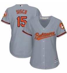 Women's Majestic Baltimore Orioles #15 Chance Sisco Authentic Grey Road Cool Base MLB Jersey