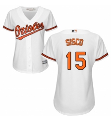 Women's Majestic Baltimore Orioles #15 Chance Sisco Replica White Home Cool Base MLB Jersey