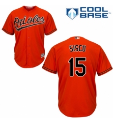 Youth Majestic Baltimore Orioles #15 Chance Sisco Replica Orange Alternate Cool Base MLB Jersey