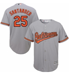 Youth Majestic Baltimore Orioles #25 Anthony Santander Authentic Grey Road Cool Base MLB Jersey