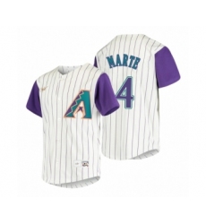 Men's Arizona Diamondbacks #4 Ketel Marte Nike Cream 2020 Cooperstown Collection Alternate Jersey