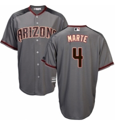 Men's Majestic Arizona Diamondbacks #4 Ketel Marte Replica Grey Road Cool Base MLB Jersey