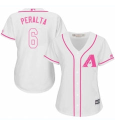 Women's Majestic Arizona Diamondbacks #6 David Peralta Replica White Fashion MLB Jersey