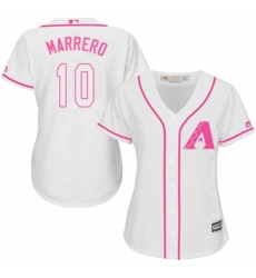Women's Majestic Arizona Diamondbacks #10 Deven Marrero Authentic White Fashion MLB Jersey