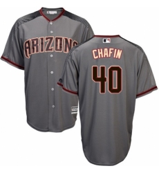 Men's Majestic Arizona Diamondbacks #40 Andrew Chafin Authentic Grey Road Cool Base MLB Jersey