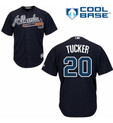 Men's Majestic Atlanta Braves #20 Preston Tucker Replica Blue Alternate Road Cool Base MLB Jersey