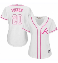 Women's Majestic Atlanta Braves #20 Preston Tucker Replica White Fashion Cool Base MLB Jersey