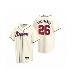 Men's Atlanta Braves #26 Mike Foltynewicz Nike Cream 2020 Replica Alternate Jersey