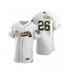 Men's Atlanta Braves #26 Mike Foltynewicz Nike White Authentic Golden Edition Jersey